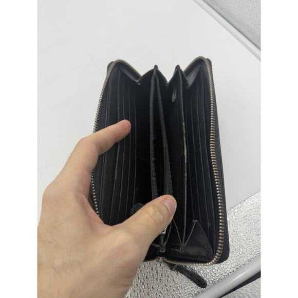 Coach F54007 Crossgrain Accordion Zip Around Leather Wallet - Black - Picture 5 of 6